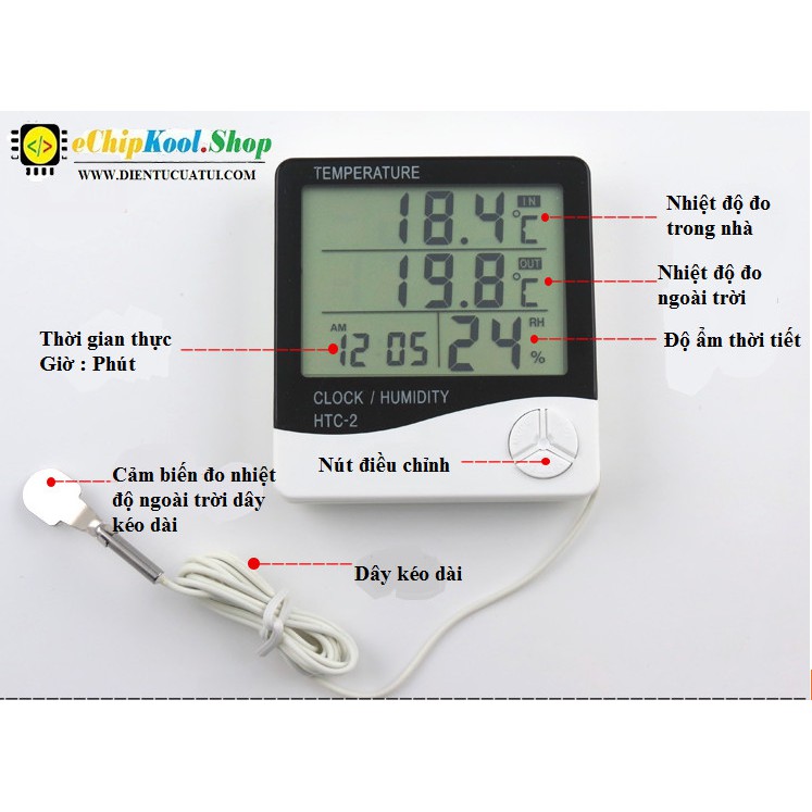 Đồng hồ đo nhiệt độ độ ẩm HTC 2