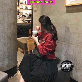 [ Sẵn video + Ảnh thật ] chân váy xếp ly dáng dài