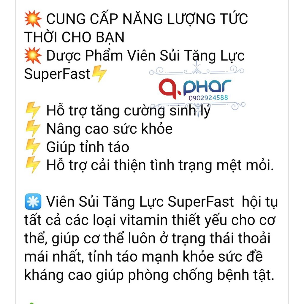 VIÊN SỦI TĂNG LỰC HƯƠNG BÒ HÚC - SUPER FAST - Tuýp 20 viên