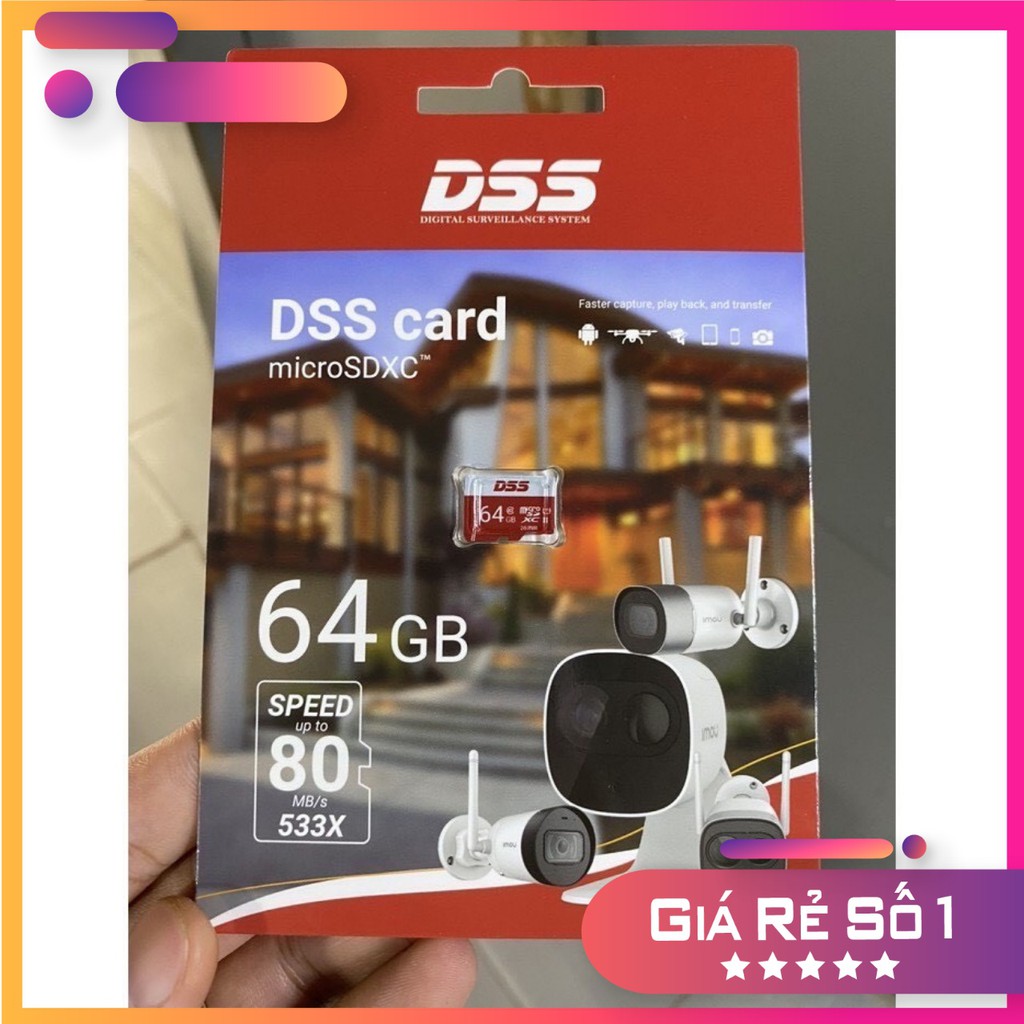 Thẻ nhớ Camera, Máy Ảnh DSS 64GB chuẩn UHS-I Class 10 chính hãng- 2T_PC