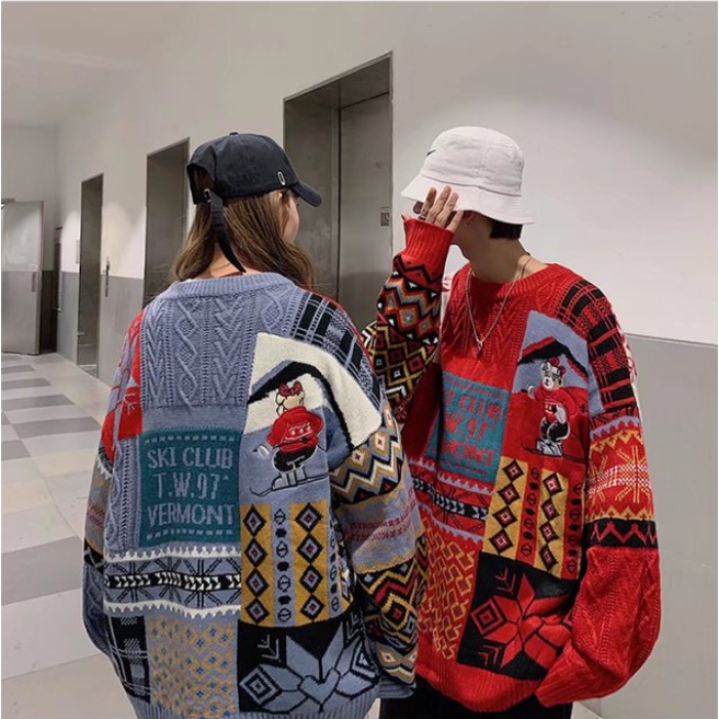 Áo Sweater Chui Đầu Thiết Kế Đơn Giản Phong Cách Giáng Sinh Hàn Quốc