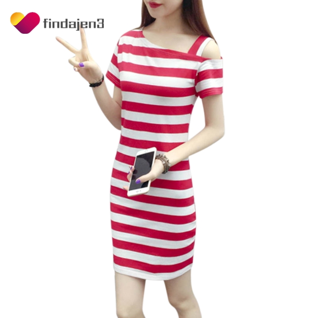 Đầm Nữ Trễ Vai Dáng Ôm Kẻ Sọc Thời Trang | BigBuy360 - bigbuy360.vn