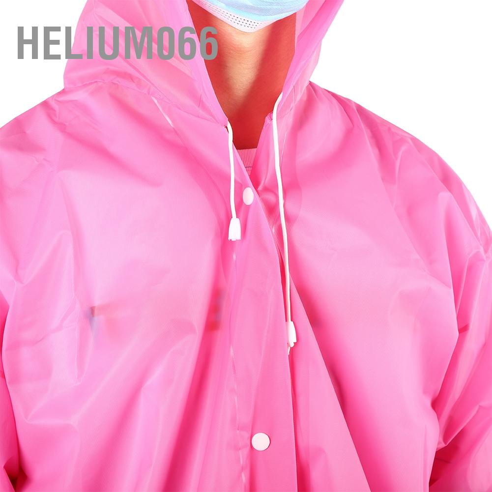Áo mưa chống thấm nước di động có mũ trùm đầu với tay áo ngoài trời dành cho người lớn Màu đỏ hồng Helium066