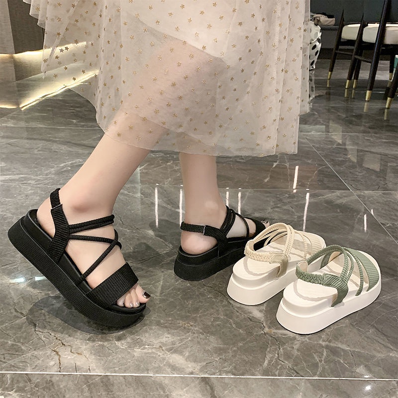 Hàng Mới Về Mới Giày Sandal Đế Dày Phong Cách Roman Mới Cho Nữ