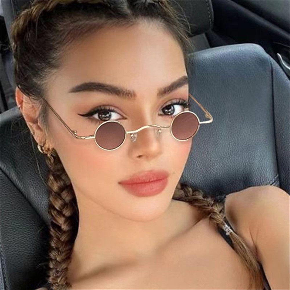 Kính mát gọng tròn mini vui nhộn phong cách hip hop mới