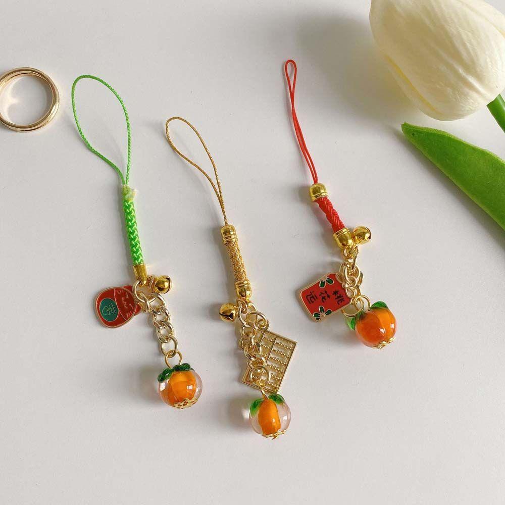 Dây Treo Điện Thoại Di Động Mặt Omamori May Mắn Chống Thất Lạc Mặt Dây Chuyền AUGUSTINE Persimmon Quà Tặng Tài Lộc May Mắn Cho Nữ