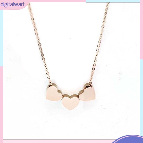 Dây chuyền hợp kim mặt 3 trái tim nhỏ xinh xắn dễ thương dành cho nữ