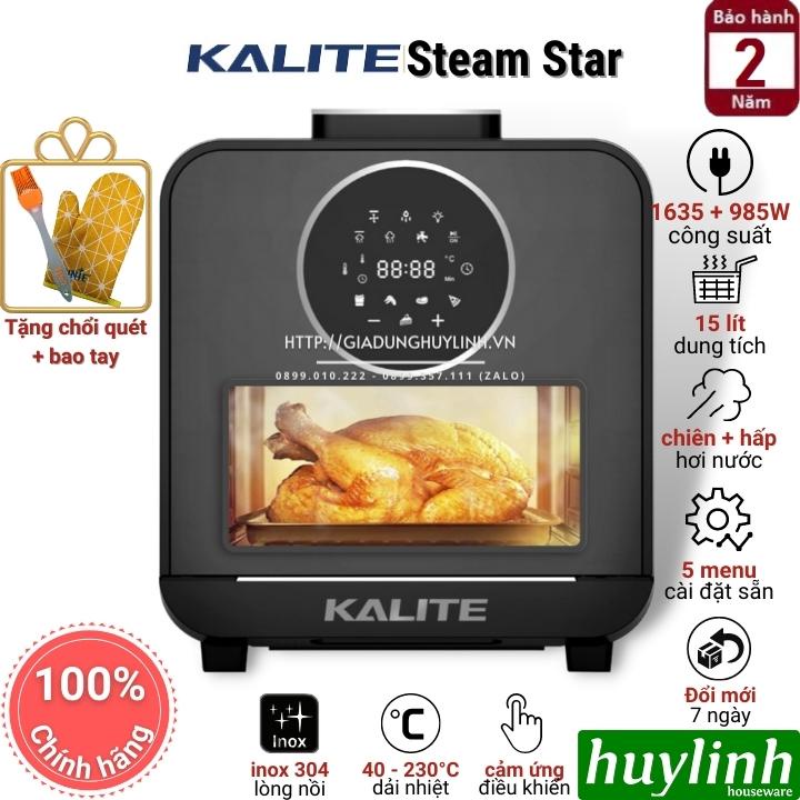 [Mã ELHAMS5 giảm 6% đơn 300K] Nồi chiên không dầu hấp hơi nước Kalite Steam PRO - 15 lít