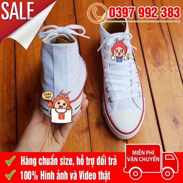 [MIỄN PHÍ GIAO HÀNG] Giày Thể Thao CV Classic Trắng Cổ Cao Thời Trang