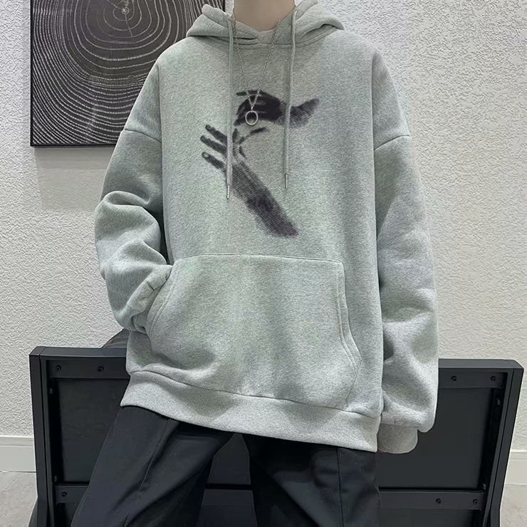 Áo Hoodie Thể Thao Dài Tay In Họa Tiết Cá Tính Thời Trang Mùa Đông Hàn Quốc Cho Nam Cỡ M-8XL