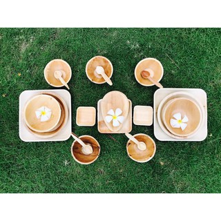 Combo mini mo cau/tiệc 5 người ,chén đĩa mo cau dùng 1 lần cao cấp, tiện lợi, thân thiện môi trường/mo cau xứ Tiên