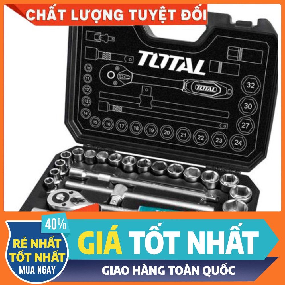 Bộ tuýp 25 chi tiết Total THT121251 [bảo hành chính hãng]