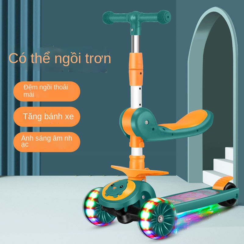 ◊♂♀Trẻ em có thể ngồi và đi xe scooter, trẻ sơ sinh và trẻ mới biết đi 1 tuổi 2 trẻ 3 tuổi trở lên