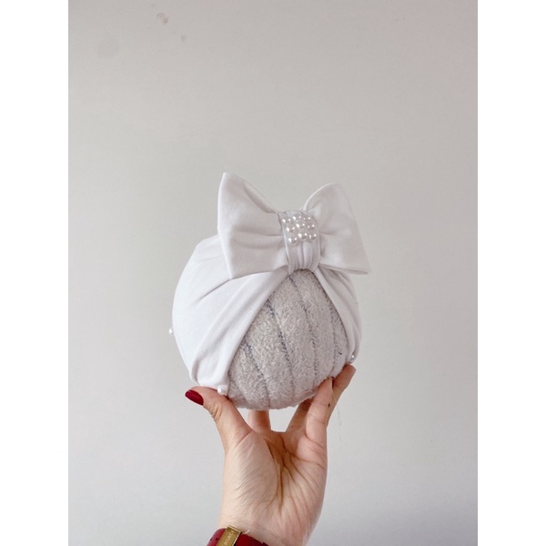 Mũ turban đính ngọc sang chảnh cho bé yêu. ( 4-7kg. 6-9kg)