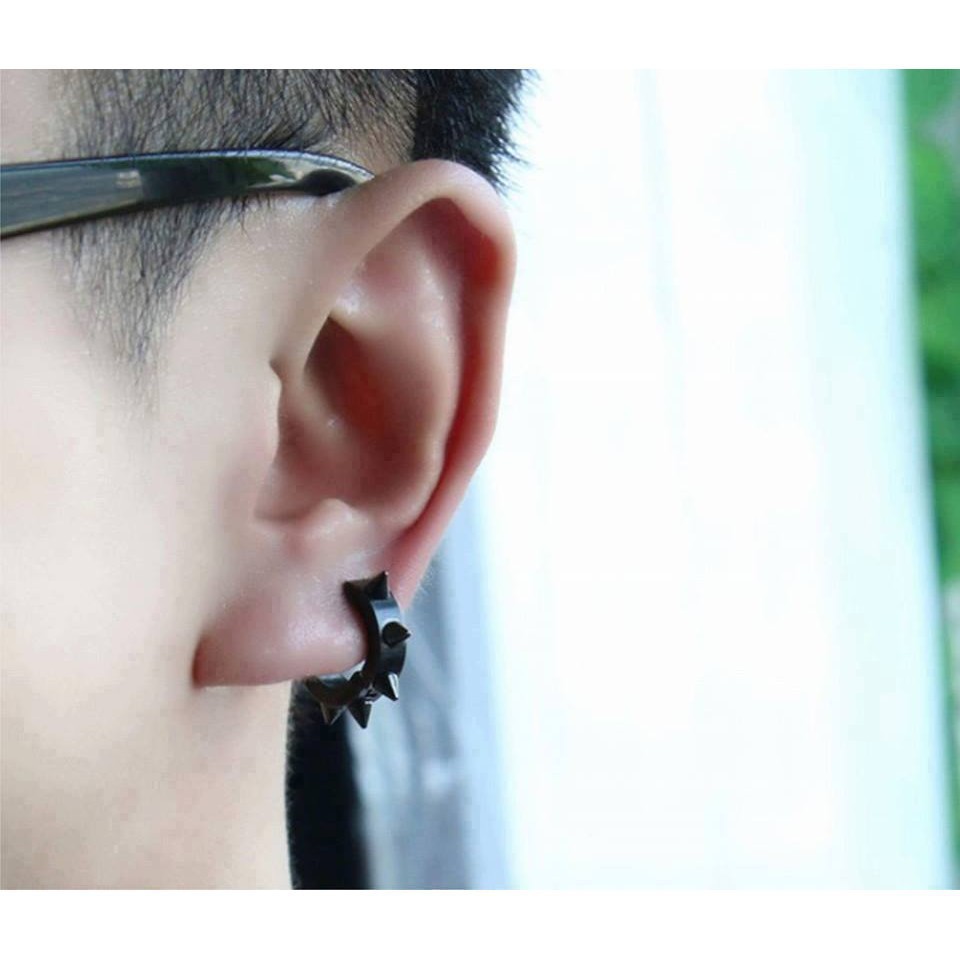 Khuyên gai Titan,loại 4 gai, nhiều màu,không dị ứng/ khuyên nam -nữ