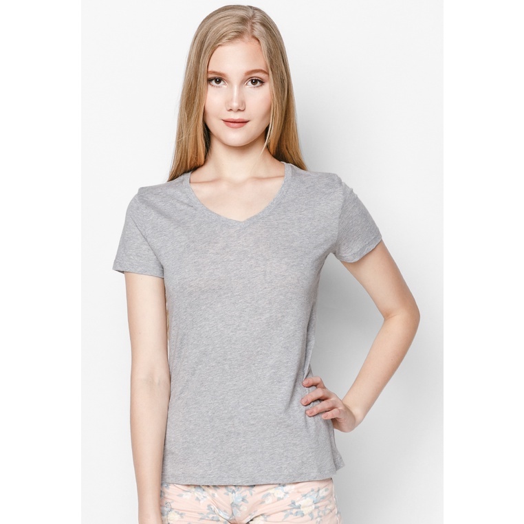 Áo Thun Cổ Tim Ngắn Tay Andromeda Màu Xám Phom Xuông Dùng Chung Nam Nữ Vải Dày Mịn Không Xù Lông