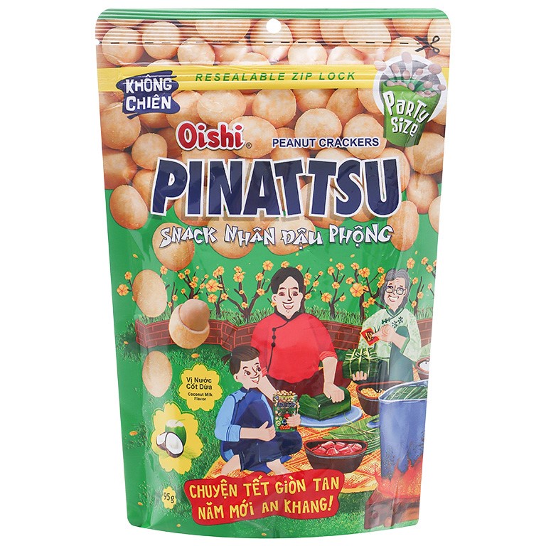 Snack nhân đậu phộng Pinattsu Oishi 95g