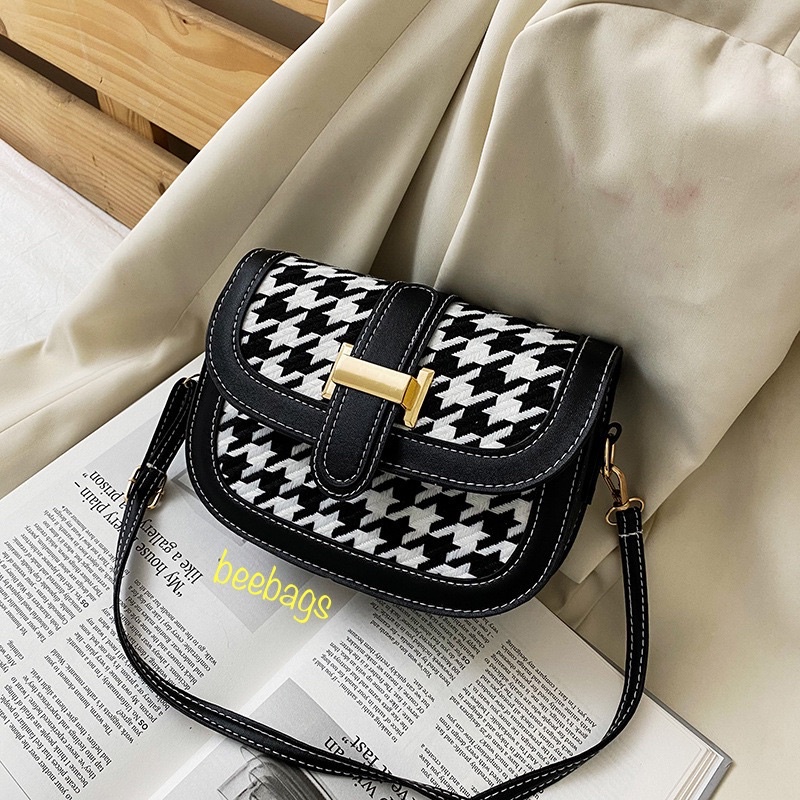 Túi Xách Da Nữ Thiết Kế Hoạ Tiết Houndstooth Sang Chảnh | TX01 | Túi Đeo Chéo Đi Chơi Đi Cafe Dễ Phối Đồ Sang Trọng