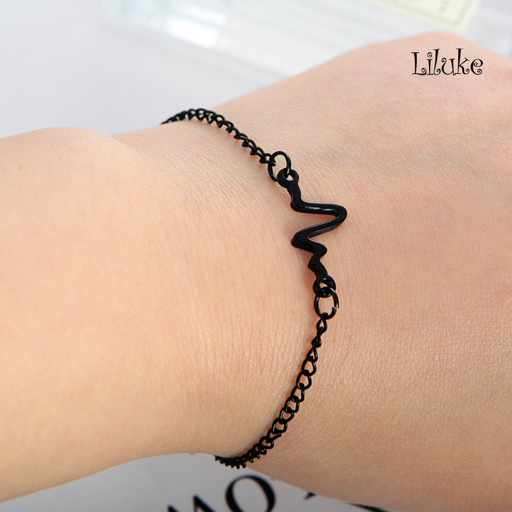 Vòng Tay Hợp Kim Màu Trơn Kiểu Dáng Gợn Sóng Thời Trang Cho Nữ