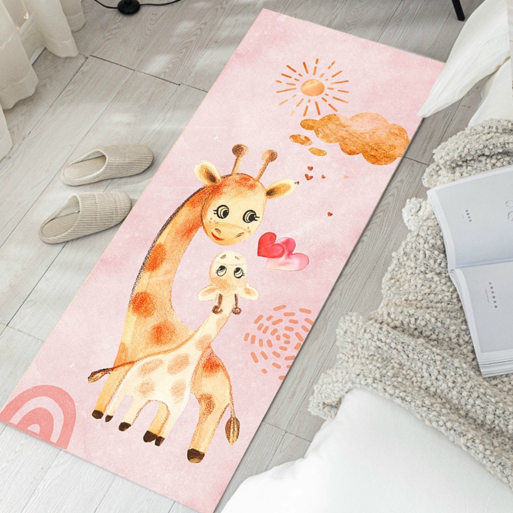 Thảm Chân Giường - Thảm Trang Trí Phòng Ngủ Trải Chân Giường Vải Bali Cao Cấp 80x200 Cm Mẫu SMILE HOA CÚC