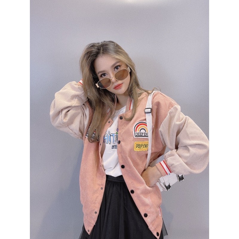 🌈𝐆𝐈𝐀́ 𝐗𝐔̛𝐎̛̉𝐍𝐆💢 057 Áo Khoác Kaki Hàng Nhung Gân Thêu Logo Nổi Bomber Unisex | BigBuy360 - bigbuy360.vn