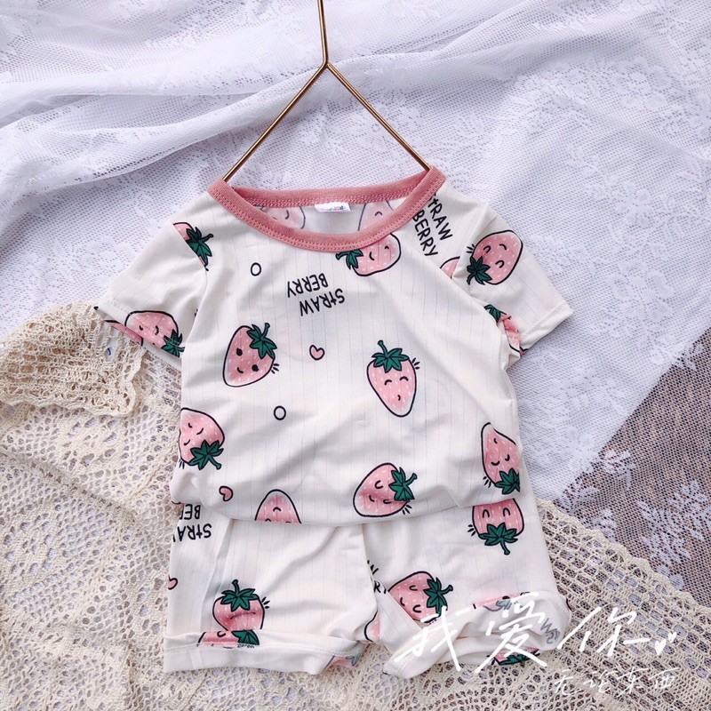 [ XẢ KHO ] Bộ thun lạnh hoa quả cho bé trai bé gái từ 7-19kg