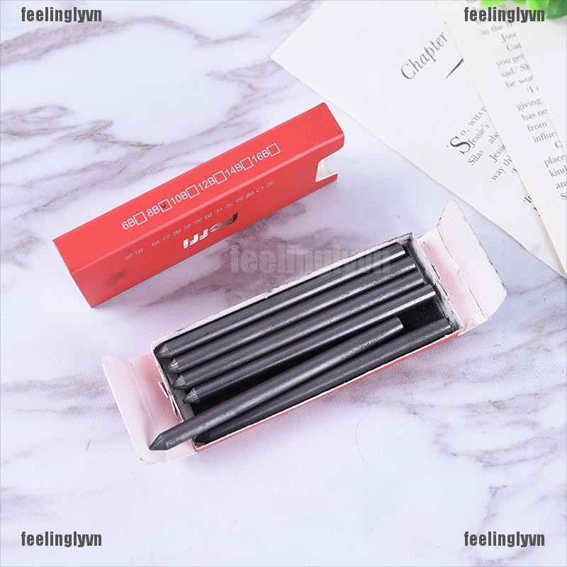 Hộp 6 Lõi Than HB 2B 4B 6B 8B Cho Vẽ Phác Thảo Cơ Khí