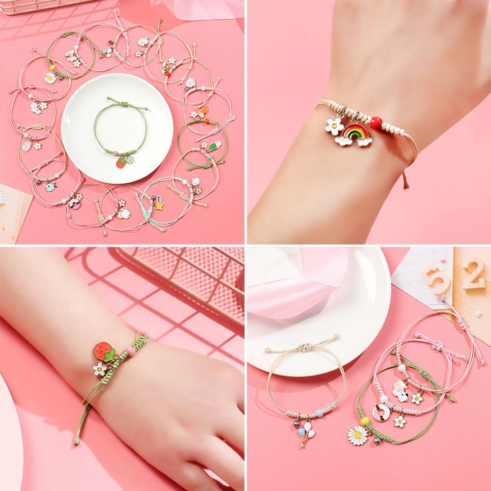 Vòng đeo tay bện dây thủ công thời trang sáng tạo dễ thương có thể điều chỉnh dành cho học sinh Mihan1