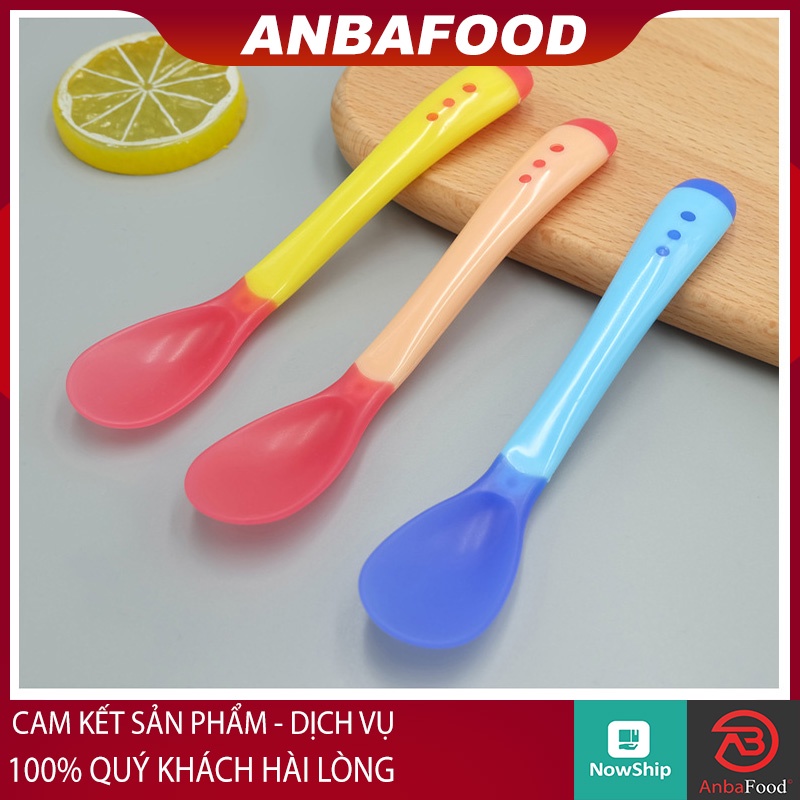 Thìa Báo Nóng Cho Bé - Thìa Ăn Dặm Silicone Cho Bé, Cảm Biến Nhiệt