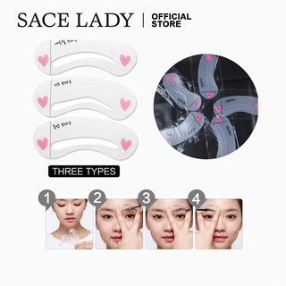 Set 3 Khuôn Hỗ Trợ Vẽ Tạo Kiểu Chân Mày Sace Lady Trang Điểm Độc Đáo Tiện Dụng 9 x 4cm