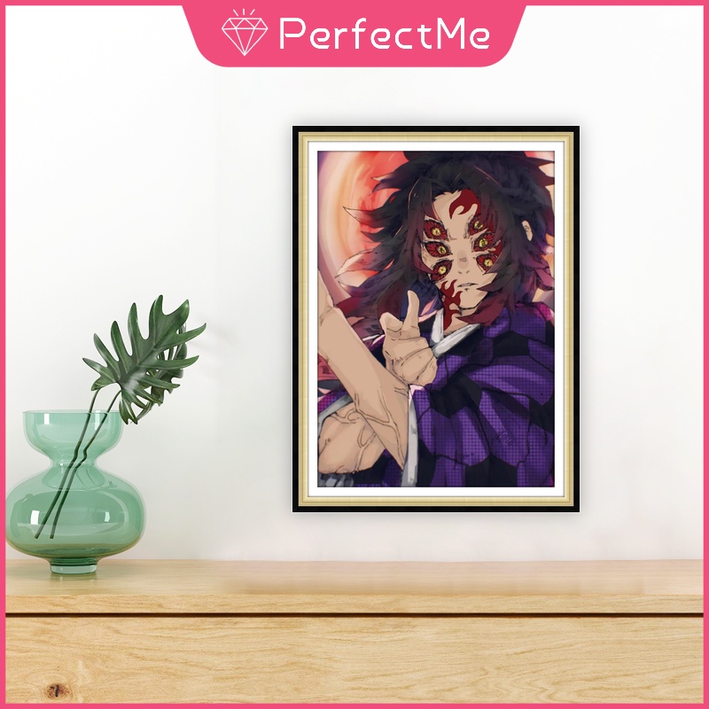 Bộ Tranh Đính Đá 5D Tự Làm Hình Anime Demon Slayer 30x40cm Trang Trí Nhà Cửa