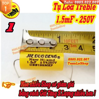 Tụ 1.5mf -tụ phân tần 1.5mf 250v vàng tròn - giá 01 cái - tụ loa treble