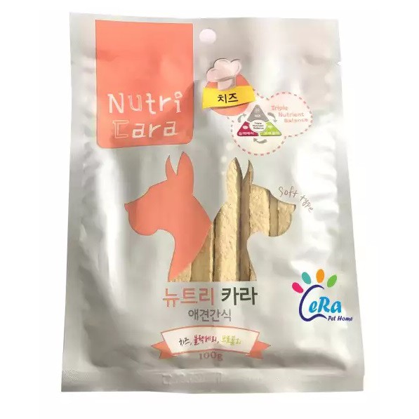 BÁNH THƯỞNG CHO CHÓ Nutricara Dog Food Dạng thanh mềm Gói 100g Xuất xứ Hàn Quốc