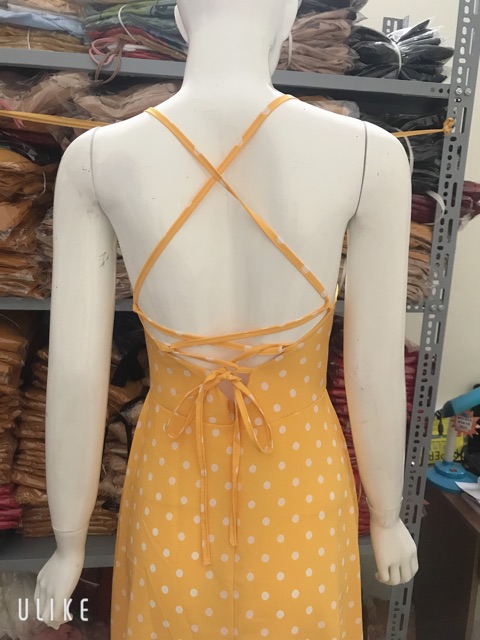 Đầm chấm bi hở lưng đan dây [Ảnh thật | BigBuy360 - bigbuy360.vn