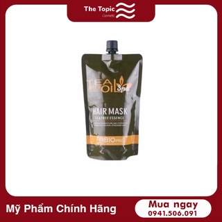 Hấp túi phủ lụa siêu mềm mượt fabio tea tree essence hair mask 500ml
