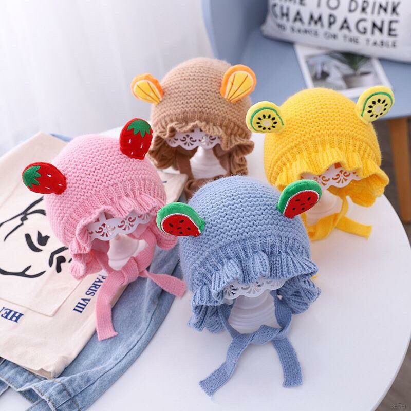 Mũ/ nón len trái cây cho bé trai và bé gái 0-12 tháng tuổi ( có quà tặng )
