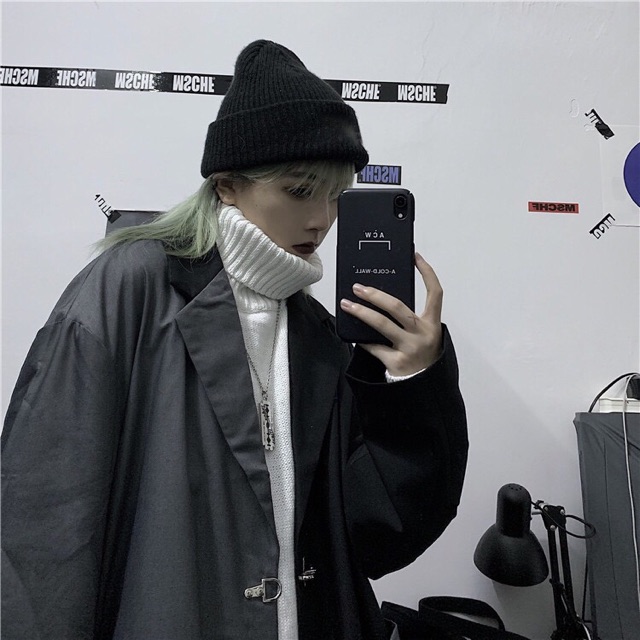 Áo len đôi cổ lọ cổ cao form rộng dáng dài oversize unisex nam nữ | BigBuy360 - bigbuy360.vn