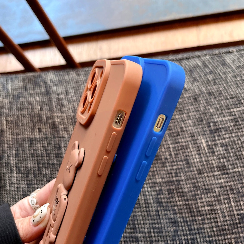 Ốp Điện Thoại Có Giá Đỡ Hình Gấu Cho IPhone 12 13 11 Pro Max X Xs Max Xr 7 8 Plus