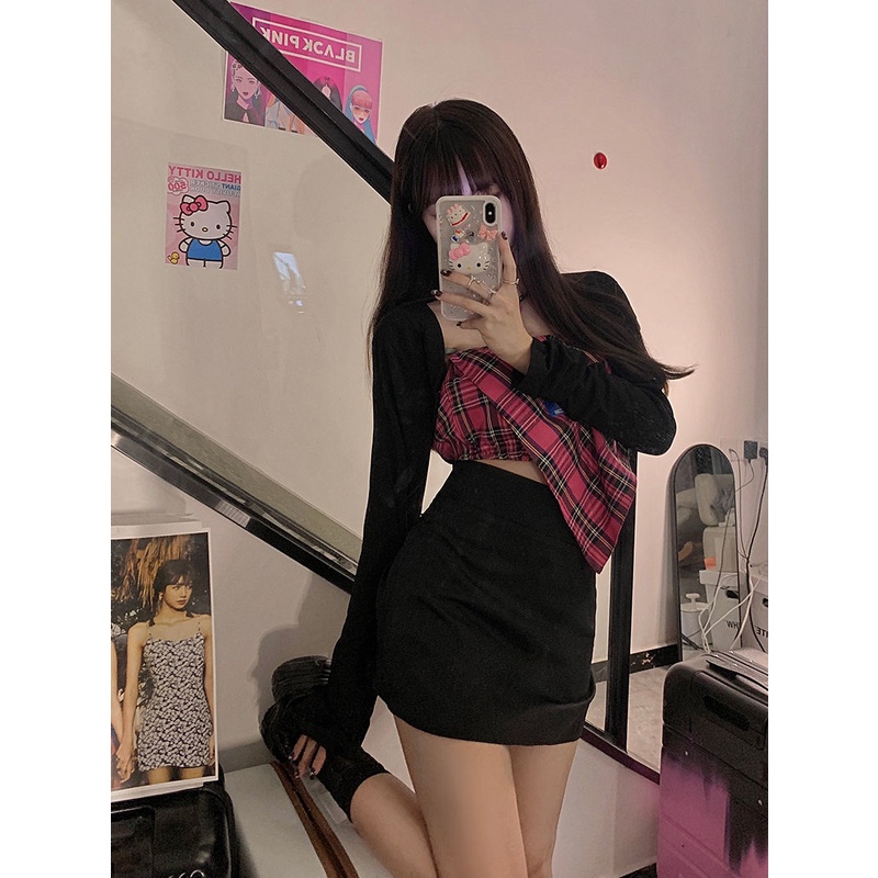 Bộ Áo Ống Kẻ Sọc + Áo Khoác Cardigan Tay Dài Thiết Kế Quyến Rũ Cho Nữ