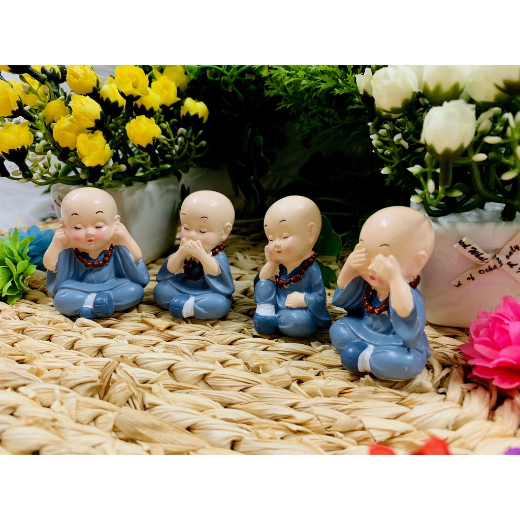 Bộ tượng tứ không đeo tràng hạt phong thuỷ Nhật Bản