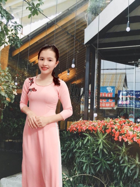 Áo dài đũi đính hạt (ảnh thật tự chụp)