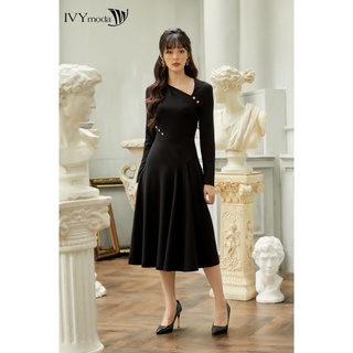 Đầm thun nữ xòe cổ chéo IVY moda MS 42B9086