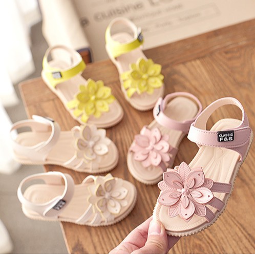 sandal bé gái size 21-36 hoa bông xếp