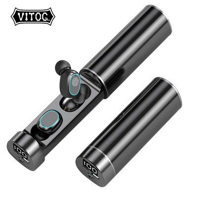 Tai Nghe Vitog TWS Điều Khiển Cảm Ứng Bluetooth Không Dây 5.2 Với Micrô Âm Thanh Nổi Hifi 9D