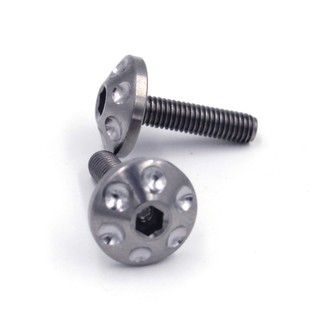 01 cặp ốc Titanium UFO M5x20 - Ốc titan mẫu #02 (Màu trắng)
