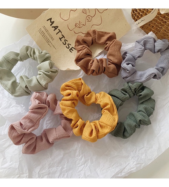 [RẺ VÔ ĐỊCH] Dây chun buộc tóc vải scrunchies 11 màu xinh Hàn Quốc - Phụ kiện cột tóc