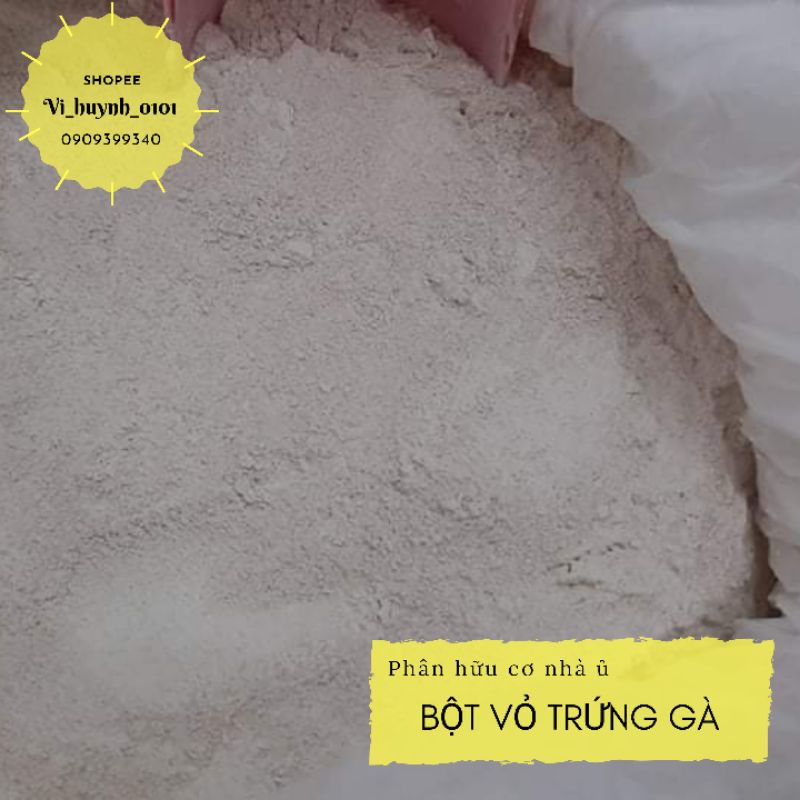 1kg bột vỏ trứng gà xay ngâm tưới bù canxi gấp cho cà chua dưa leo và rau ăn quả