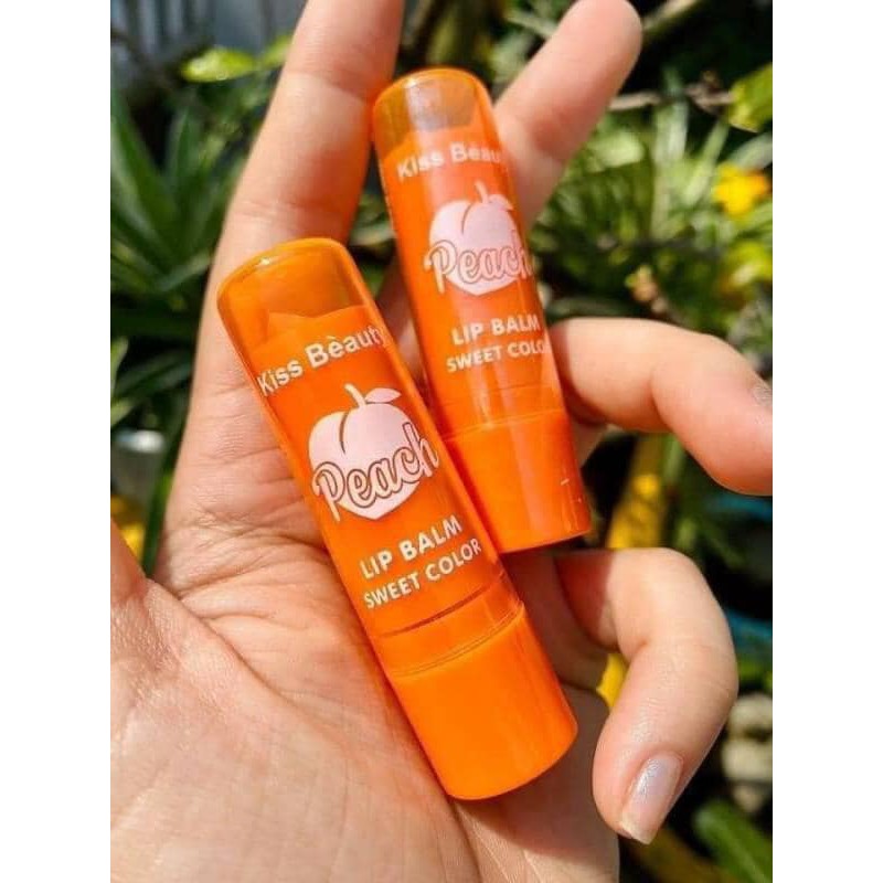 🍑  Son Dưỡng Đào Hồng Môi Kiss Beauty Peach Lip Balm Sweet Color Siêu Mềm Môi - Y149 | BigBuy360 - bigbuy360.vn