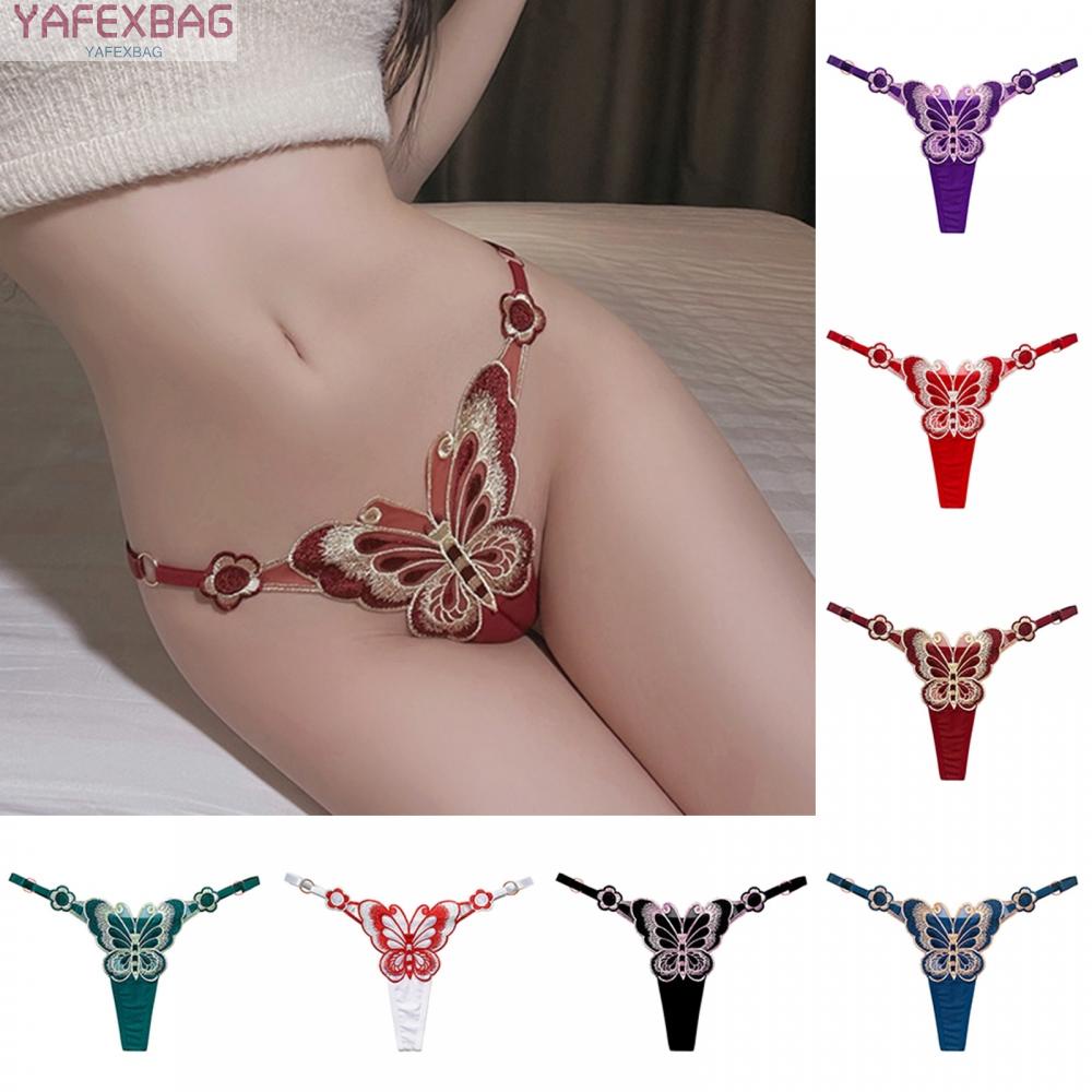 Briefs Stretch Ventilation Breathable Butterfly Embroidered Comfortable Floral