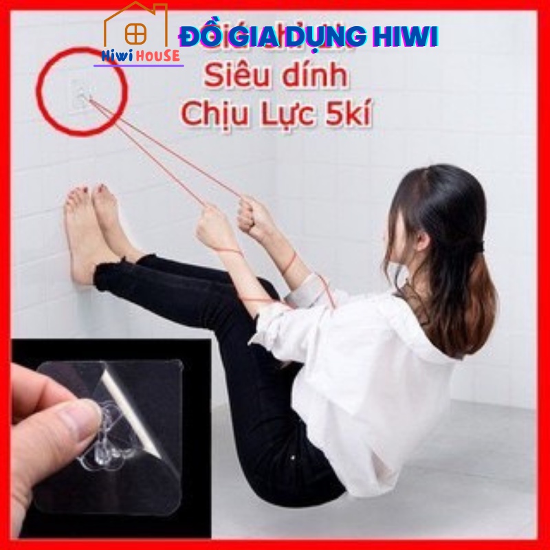 Móc Dán Tường Siêu Dính Trong Suốt Chịu Lực Tốt Treo Tường Chắc Chắn 6x6cm